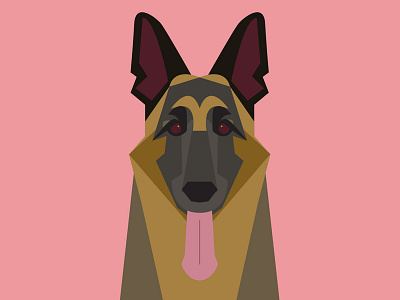 German Shepard dog german shepard illustration portrait puppy tongue vector