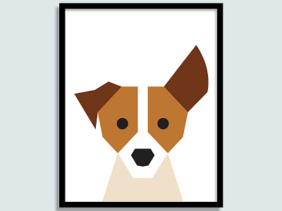 Jack Russell dog ears illustration jack russel minimal puppy vector