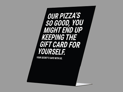 Gift card signage gift card pizza restaurant branding signage