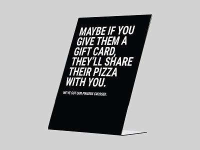 Gift card signage gift card pizza restaurant signage