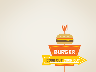 Cheeseburger arrow burger cheeseburger diner illustration minimalist retro sign signage