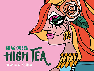 Drag Queen High Tea drag queen gay high tea illustration lgbt lgbtq portrait queen queer tea