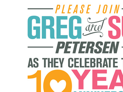 Anniversary Invitation typography