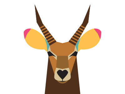 Lechwe african animal antelope illustration minimalism vector wildlife