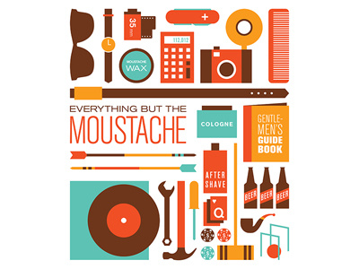 Everything But The Moustache belt calculator camera comb flash illustration minimalism moustache movember swiss army knife