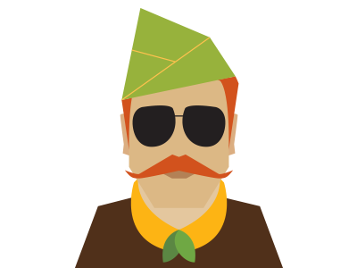 Scout Leader aviators boy scouts hat moustache movember scout