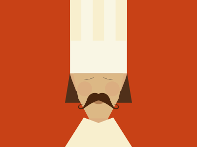 French Chef chef french hat illustration jag nagra minimalism monsieur moustache movember vector