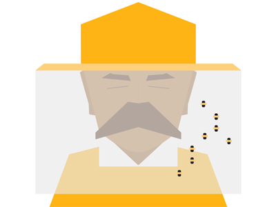 Beekeeper bee beekeeper hat illustration jag nagra minimalism moustache movember net vector