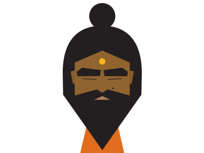 Yogi beard bun hair illustration indian jag nagra minimalism vector yoga yogi