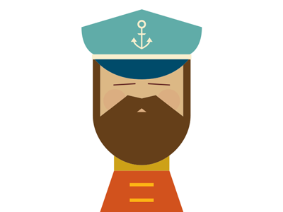 Fisherman aquatic beard fisherman illustration minimalism sailor vector