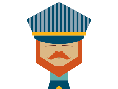 Railway Conductor beard conductor engineer hat illustration jag nagra minimalism moustache railway train