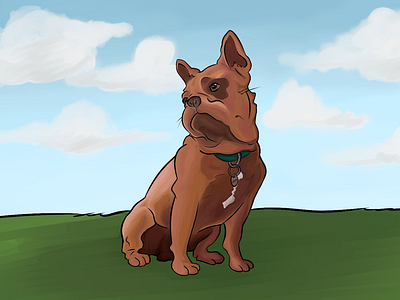 Chuck the French Bulldog animals cartoon clip studio comic illustration