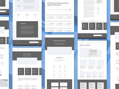 Wireframes for mid size law firm