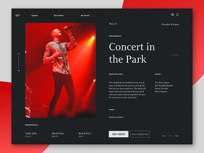 Event Product Page app event flat product ui ux