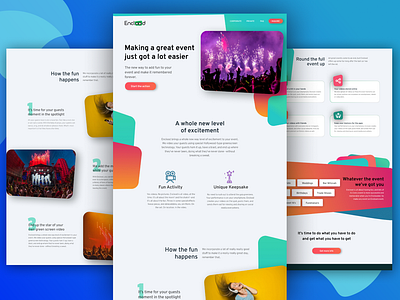 Entertainment landing page entertainment event event artwork green screen greenscreen interface landing page party product ux ux ui
