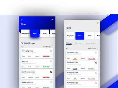 File Management App app business cards clean documents file interface product project sass ui ui ux design