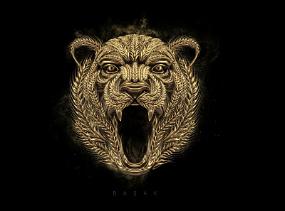 Tiger /Spikes 3d creative gold illustration render sculpt spikes tiger