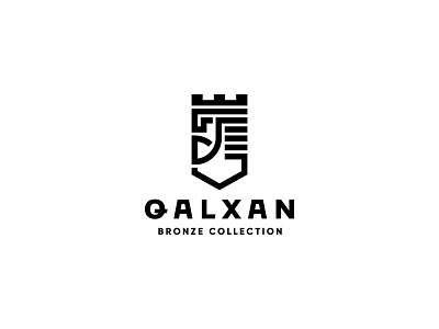 Qalxan Bronze Collection face line logo mark vector