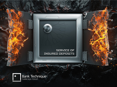Bank Technique 3d bank cash creative deposit design finance fire illustration insured loans logo money render