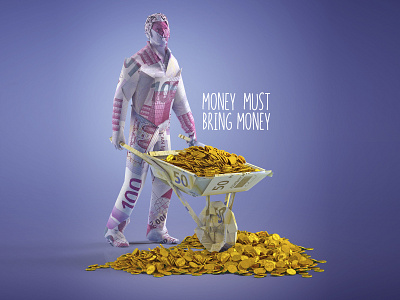 Money must bring Money 3d ad bank cash creative design finance illustration keyvisual loans money render