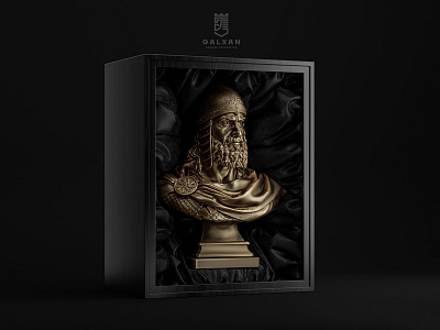 Galkhan Bronze Collection 3d black box bronz bust collection creative figure gold illustration render silk