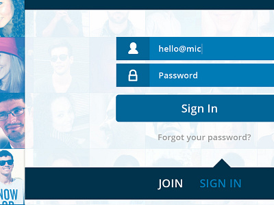 Sign In Screen blue clean design flat interface sign in style ui