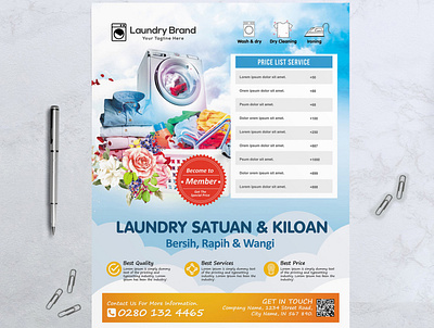 Laundry Flyer advertisement corporate corporate business flyer flyer