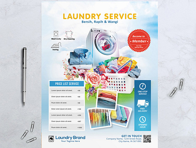 Laundry Flyer advertisement corporate corporate business flyer flyer