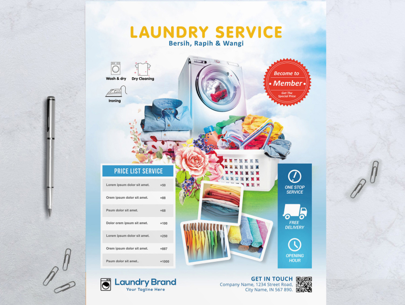 Laundry Services Flyer - Business Flyer by Muhammad irvan on Dribbble