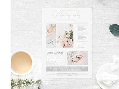 Printable Price Guide Wedding Photography Template