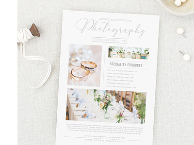 Printable Price Guide Wedding Photography Template