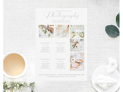 Printable Price Guide Wedding Photography Template