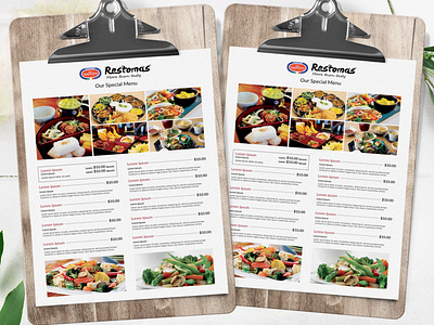 Printable Food Menu Template advertisement advertising branding business business flyer corporate corporate business flyer design flyer flyer design