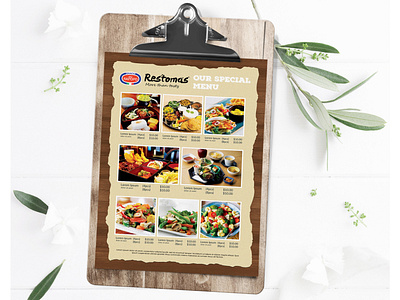 Printable Food Menu Template