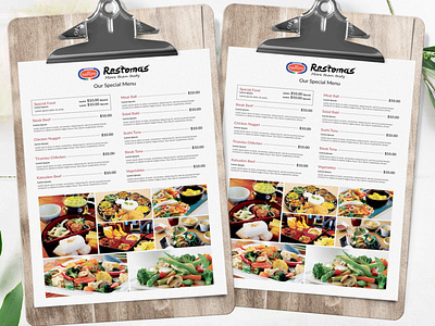 Printable Food Menu Template advertisement advertising branding business business flyer corporate corporate business flyer design flyer flyer design