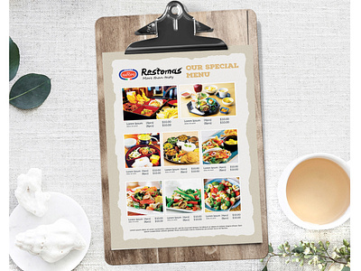 Printable Food Menu Template