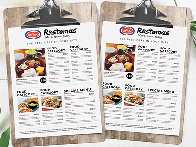 Printable Food Menu Template