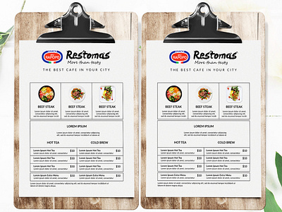 Printable Food Menu Template