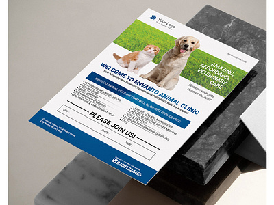 Pet Clinic Flyer Template advertisement advertising branding business business flyer corporate corporate business flyer design flyer flyer design