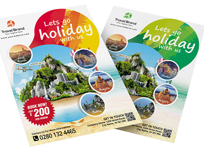 Travel Flyer advertising agency business corporate corporate business flyer flyer flyer design holiday island ocean print ready sand sea simple starfish swimming tours travel vacation yacht