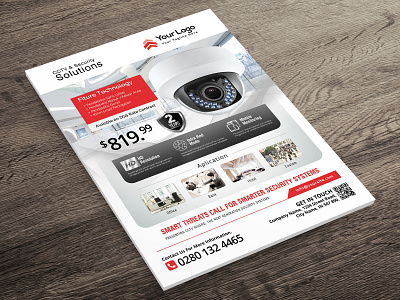 Product Flyer / CCTV Promotion a4 ads advertisement advertising branding business catalogs cctv clean corporate corporate business flyer design elegant flyer indesign letter logo modern product professional