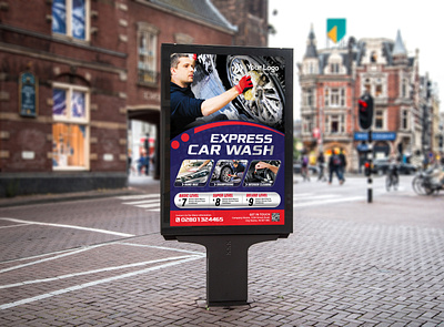 Car Wash Poster Template advertisement branding car wash corporate corporate business flyer creative flyer poster signage