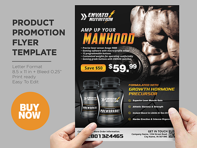 Supplement Product Promotion Flyer ads advertisement advertising branding business catalog corporate design fitness flyer flyer gym flyer promotion flyer supplement flyer