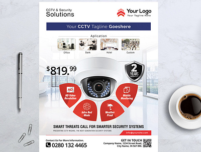 Product Flyer – CCTV Promotion Flyer Template advertisement advertising business cctv clean commercial corporate corporate business flyer design flyer product products