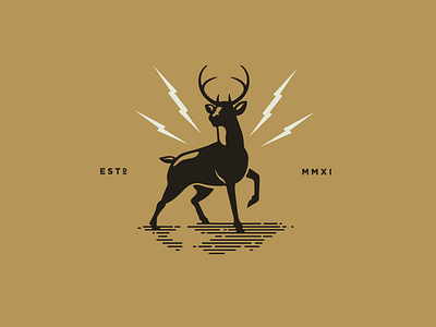 Whistling Wolf logo a little hipster alert bolt brand deer identity logo logomark