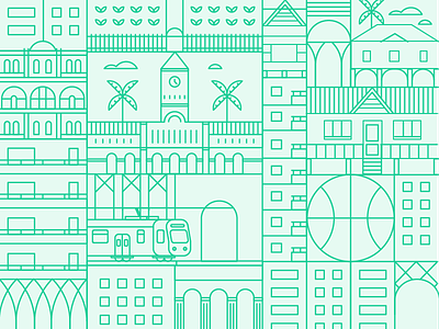 City Identity (WIP) australia brisbane building city flat grid illustration landmark landscape simple subway vector