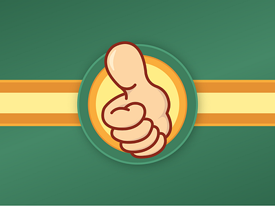 Thumbs up! digital illustration logo mark positive promotional