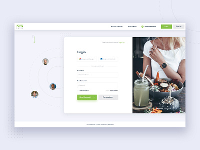 OYOCater Login creative design log in login page minimal sign up ui ux web webdesign website