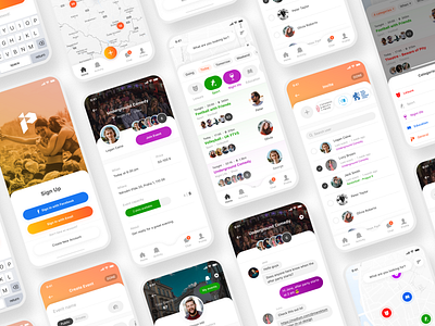 Student activities App app clean color design figma graphics ios iphone map mobile orange product product design students ui ux uxdesign vector visual design