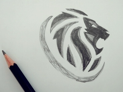 Roar hockey lion process puck sketch sports